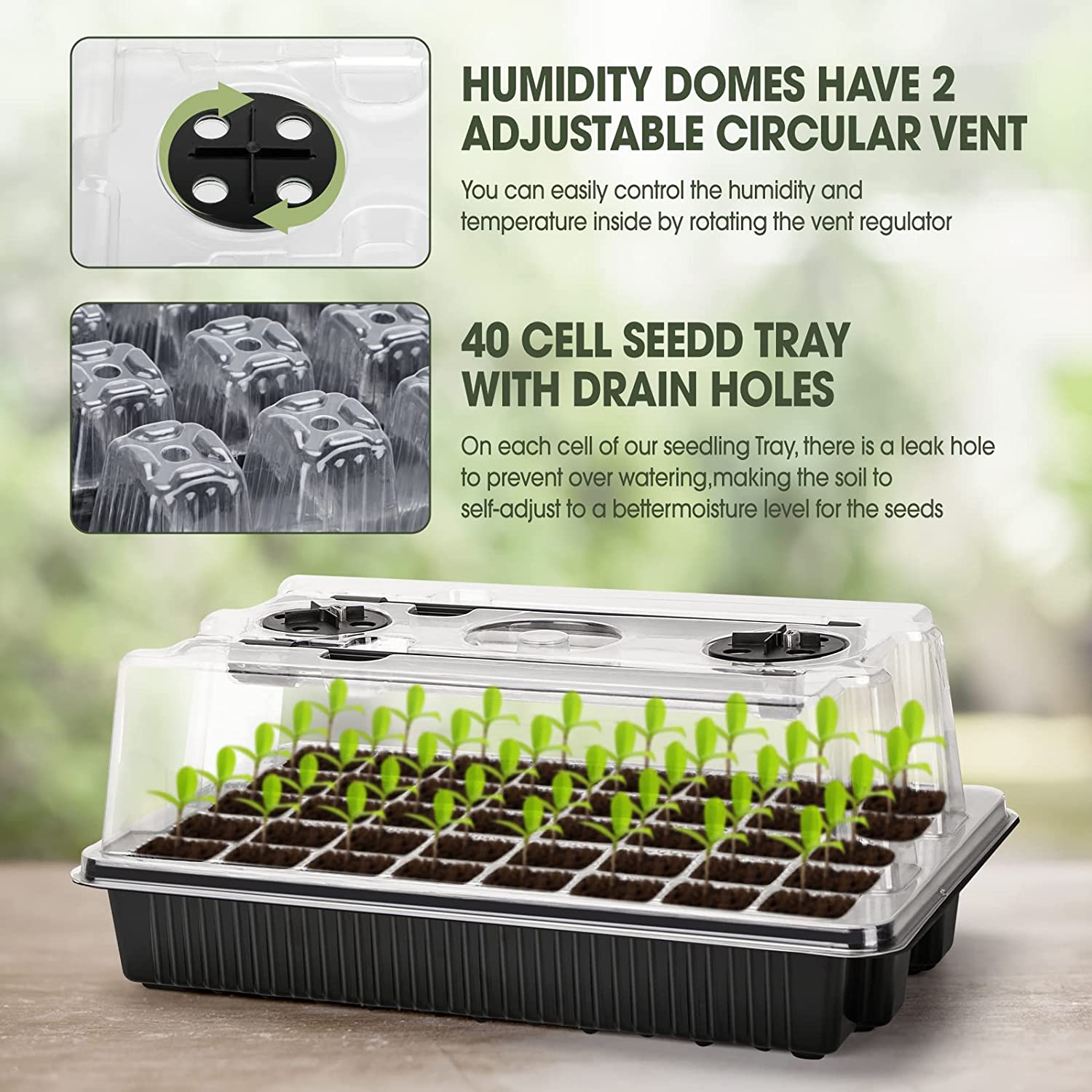 【Melhor】 1 Conjunto, Bandejas  - Humidity Dome Kit avaliação e preço